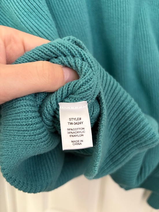 Zenana Oversized Tunic Crewneck Sweater Teal Women’s Large Easy Street Tunic - Picture 6 of 6